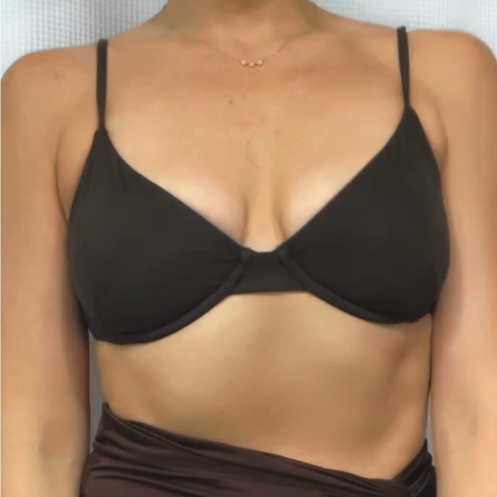 MONTCE Espresso Suede Dainty Bikini Top